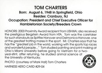 2004 Harness Heroes #29-04 Tom Charters Back
